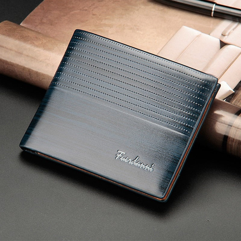 Classic Men Business Purse PU Leather Solid Slim Wallet Bifold Short Credit Card Holders Coin Purses Classic Men Wallets