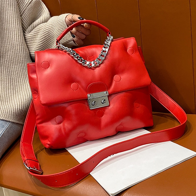 с доставкой Winter Retro Women's Shoulder padded quilted Bag luxury designer handbag Shopper Bags Space Pad Cotton Female