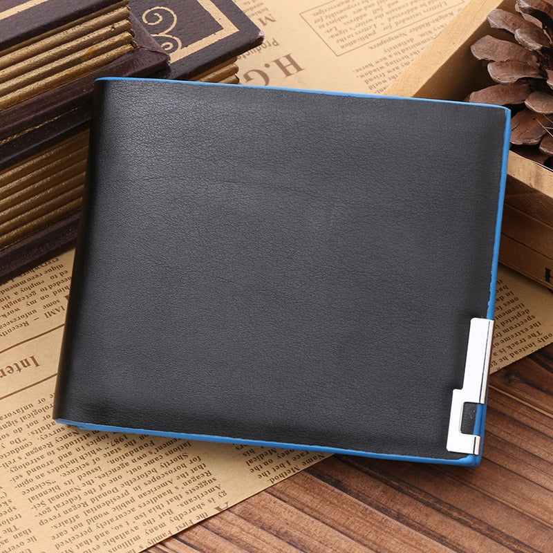Retro Men's Wallet Business ID Card Holders Purse Small Leather Card Wallets Short Bifold Wallet for Men Slim Purses Male Wallet