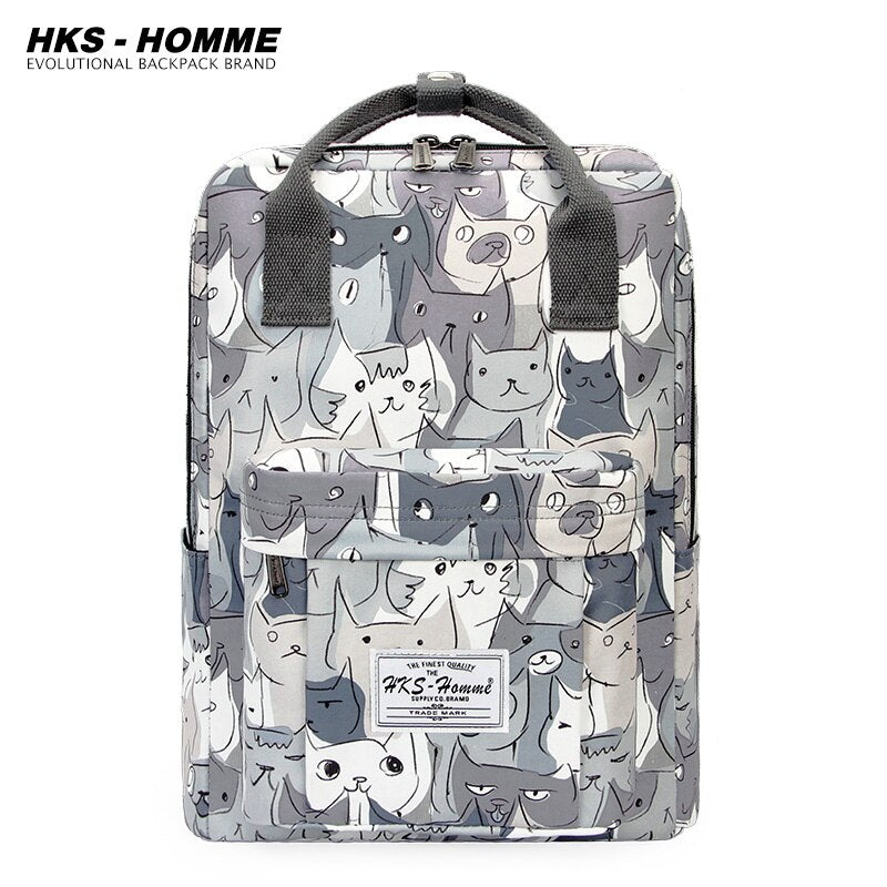 Fashion Women Backpack for School Teenagers Girls Stylish School Bag Ladies Canvas Fabric Backpack Female Bookbag laptopbag