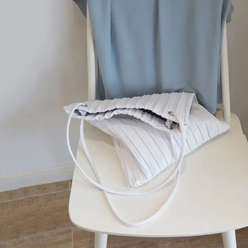 Shoulder Bags Women Solid Pleated Sweet Simple Large Capacity New Stylish All-match Designer Casual Totes PU Leather New Fashion