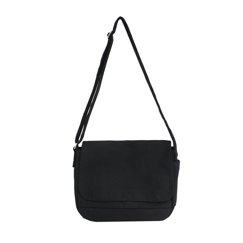 Japanese Canvas Shoulder Crossbody Bag for Women Cotton Cloth Big Lady Satchels Unisex Cross Body Bag Large Woman Messenger Bags