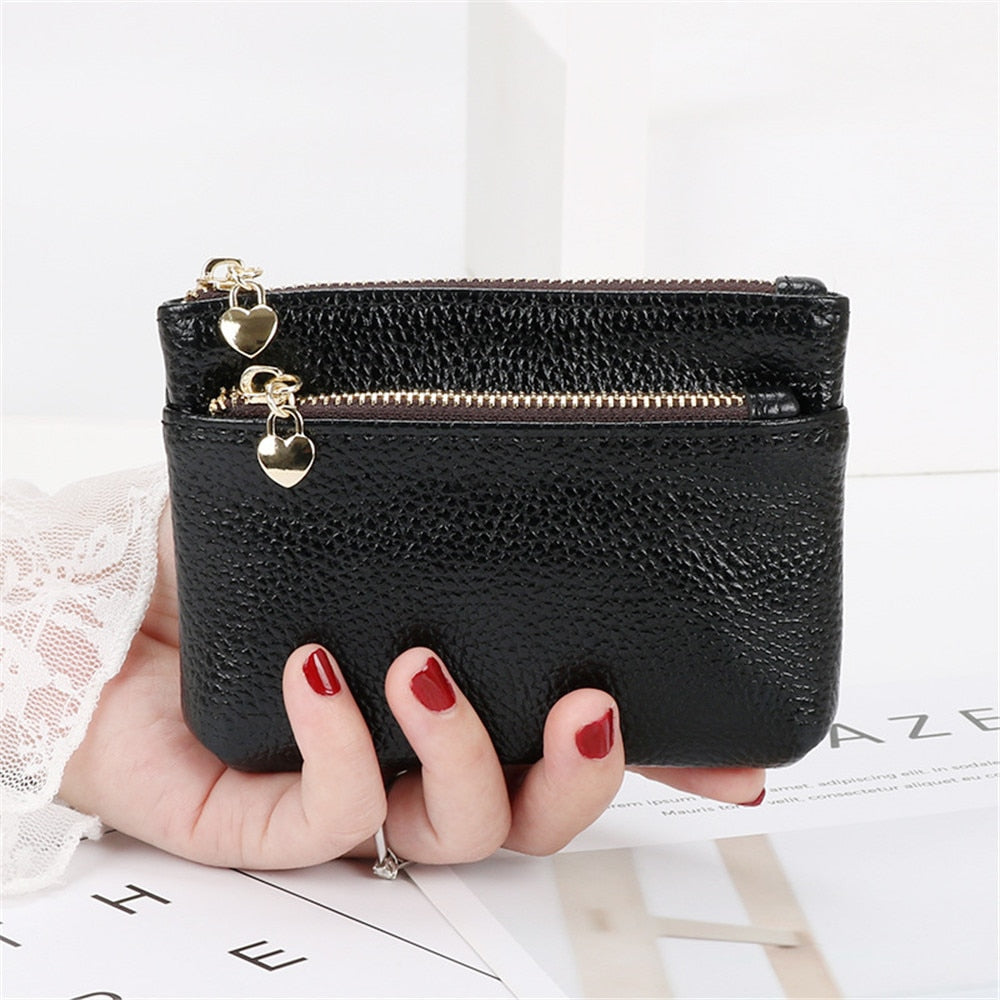 New Leather Coin Purse Women Mini Change Purses Kids Coin Pocket Wallets Key Chain Holder Zipper Pouch Card Holder Wallet
