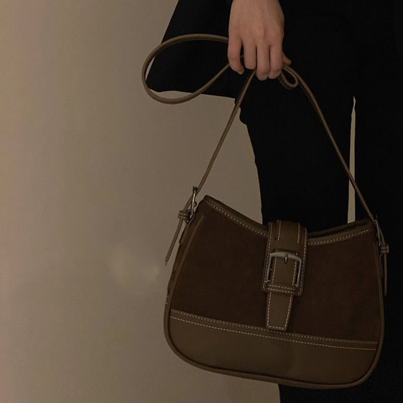 Shoulder Bags Women High Quality Brown Autumn Winter All-match Ladies Luxury Design Zipper Vintage Underarm Korean Ins Handbags