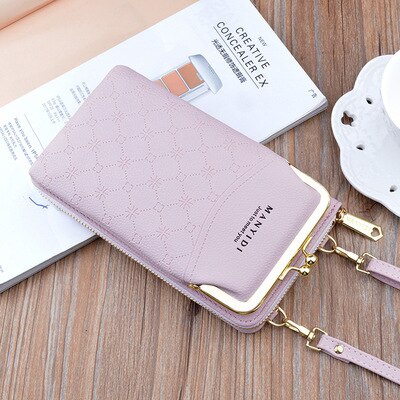 Women Bag Big Screen Phone Bag Women's Wallet Long Zipper Shoulder Bag Fashion Messenger Bag Coin Purse Leather Crossbody Wallet