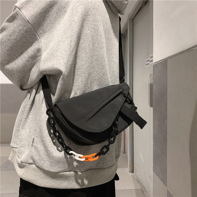 MJ Fashion Nylon Crossbody Bag Unisex Shoulder Handbag Versatile Chain Messenger Bags High Capacity New Chest Packs
