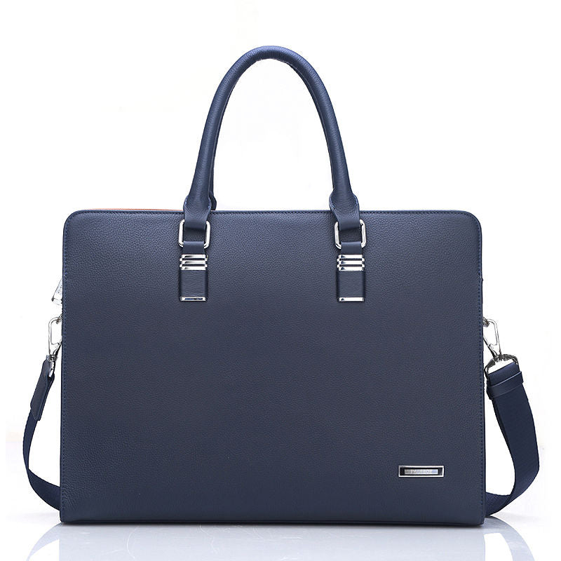 Business Men Genuine Leather Briefcase Bag Computer File Package Shoulder Messenger Bag High Quality 14 inch Laptop Briefcases