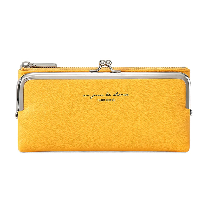 Comfortable Contracted Style Long Wallets For Women Soft PU Leather Coin Purses Ladies Sweet Design Card Holder Purses Cartera