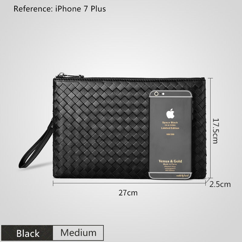 YILINSA 100% Sheepskin Genuine Leather Clutch Bag Men Wallet With Hand Strap Fashion Designer Soft Large Capacity Luxury Purse
