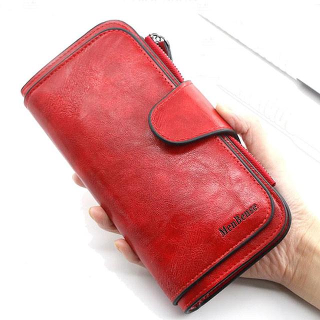 Women's wallet made of leather Wallets Three fold VINTAGE Womens purses mobile phone Purse Female Coin Purse Carteira Feminina
