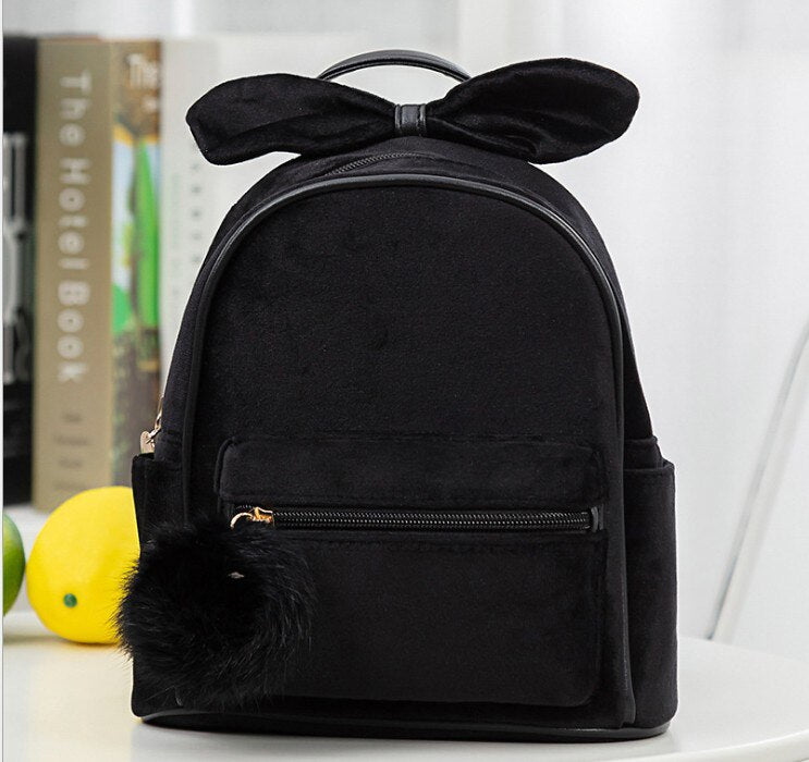 Baby Backpacks Kid Toddler Backpack Kindergarten Schoolbag Baby Cartoon Bowknot Shoulder Bag Plush Ball