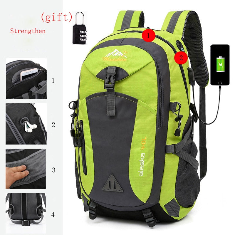 Anti-theft Mountaineering Waterproof Backpack Men Riding Sport Bags Outdoor Camping Travel Backpacks Climbing Hiking Bag For Men