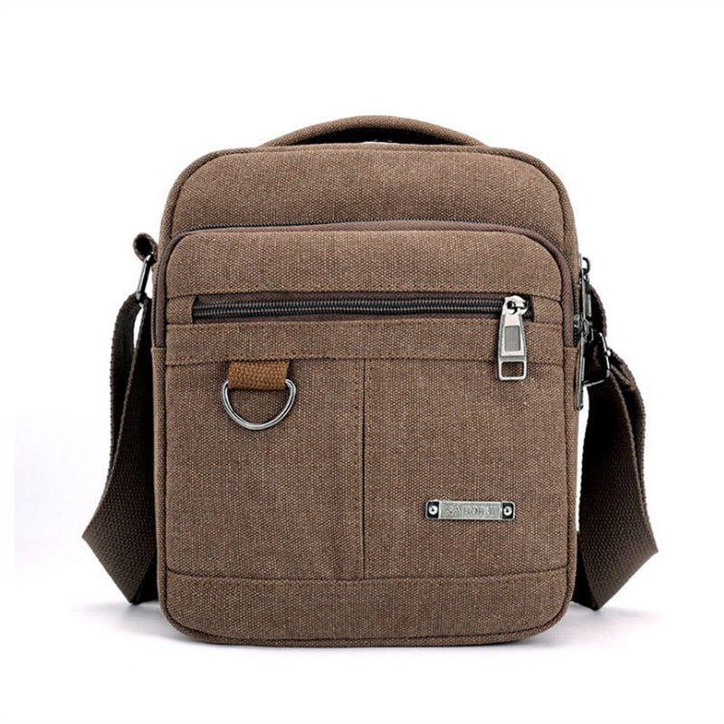 Canvas Shoulder Bag Men's New Korean Style Canvas Messenger Bag Outdoor Leisure Travel Portable Single-Shoulder Bag