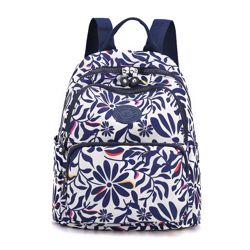 Fashion High Quality Nylon Women's Backpack New Flower Pattern Design Ladies Travel Backpack Shoulder Bag Mochilas De Mujer Sac