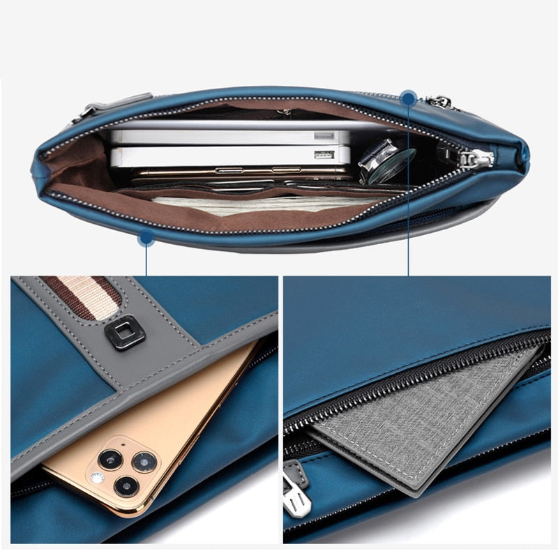 Waterproof Nylon Men's Handbag S L Size Male Clutch Large Capacity Man Hand Wallet Purse for Cell Phone Pocket Satchel Passcard