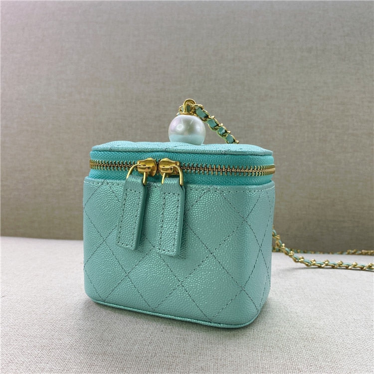 Luxury Designer Real Leather Handbags Chain Shoulder Bags Brand Crossbody Beading Bags Mini Box Bag Purses and Handbags