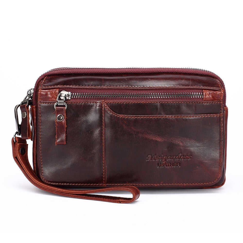 Men's Clutch Bags for men Genuine Leather Handbag Male Long Money Wallets Mobile Phone Pouch man Party Clutch Coin Purse