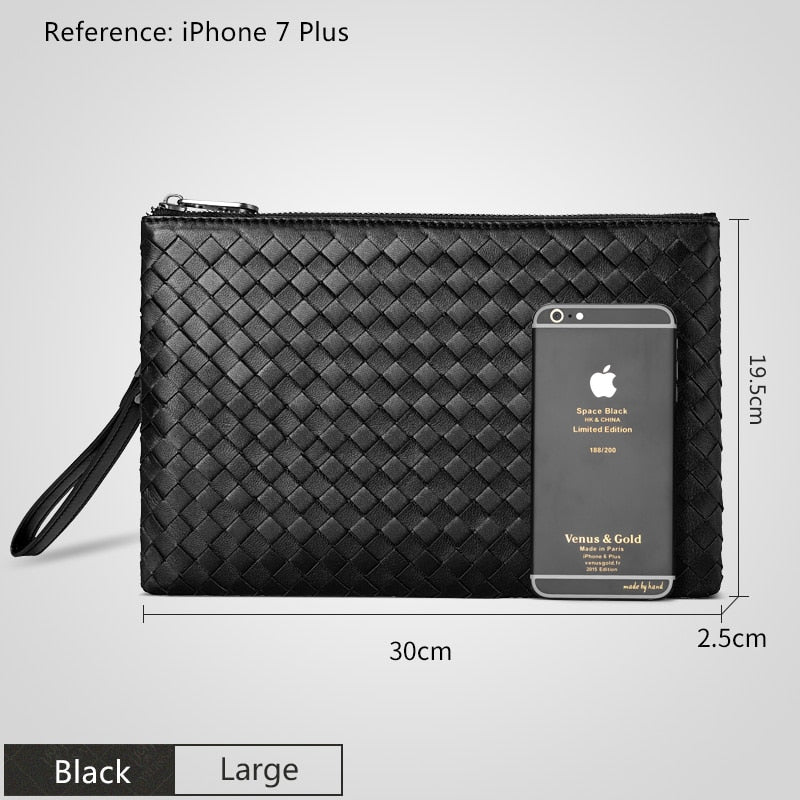 YILINSA 100% Sheepskin Genuine Leather Clutch Bag Men Wallet With Hand Strap Fashion Designer Soft Large Capacity Luxury Purse