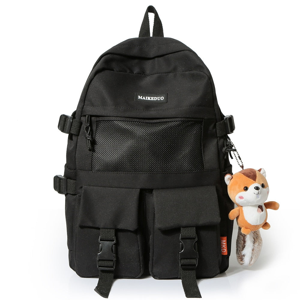 College Mesh Ladies Backpack Waterproof Female Fashion School Bag Laptop Student Girl Backpack Nylon Men Women Net Bag Book Male