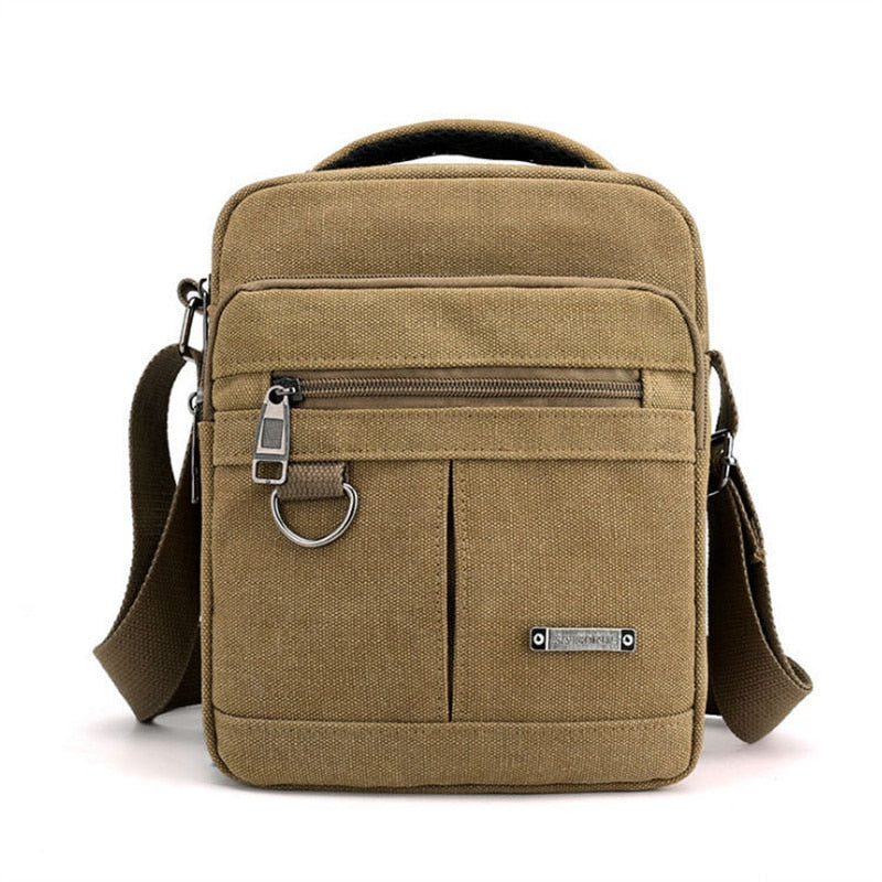 Canvas Shoulder Bag Men's New Korean Style Canvas Messenger Bag Outdoor Leisure Travel Portable Single-Shoulder Bag