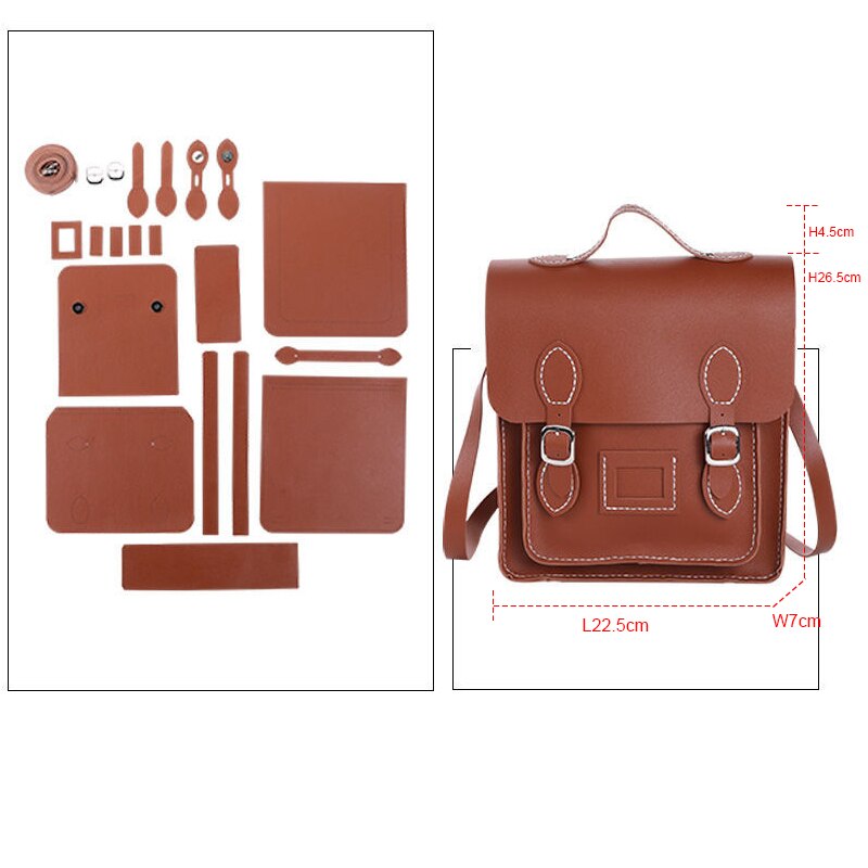 Retro Handmade Backpack Shoulder Messenger Bag New Hand-Woven Bag Diy Material Back Cambridge Bag Homemade Gift