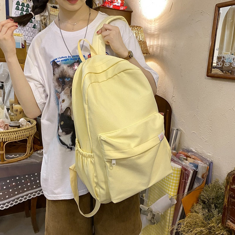 New Waterproof Nylon Women Backpack Female Travel Bag Backpacks Schoolbag for Teenage Girls Solid Color Bookbag Mochila Bookbag