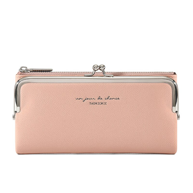 Comfortable Contracted Style Long Wallets For Women Soft PU Leather Coin Purses Ladies Sweet Design Card Holder Purses Cartera