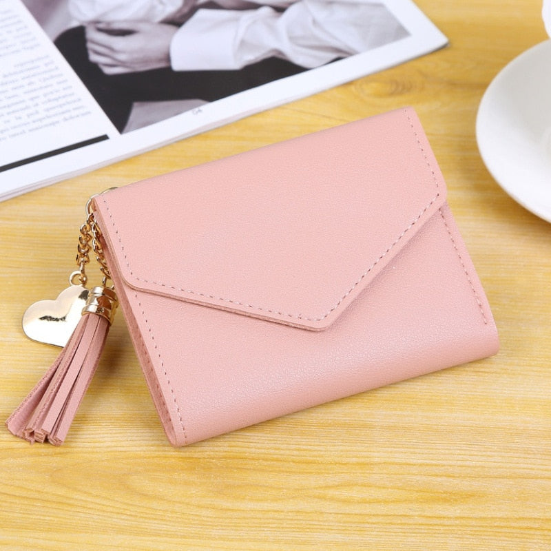 Fashionable New Women Long Wallets Pure Color Wool Ball Bow Clutch Bag Women's Long Bag Card Bag Coin Purse