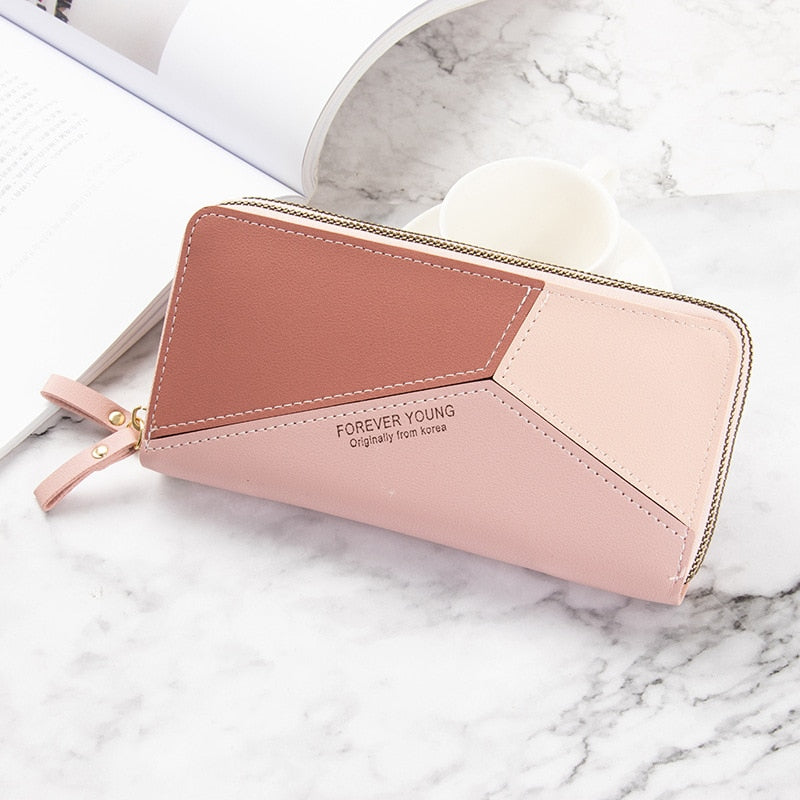 Women's wallet New Phone Purses Big Female Purse Leather Brand Retro Ladies Long Woman Wallets Card Clutch Double Zipper