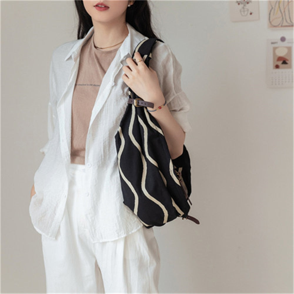 Spring New Ladies Shoulder Bag High-quality Canvas Women Crossbody Bags Panelled Designer Women Travel Bags Bolsos De Mujer