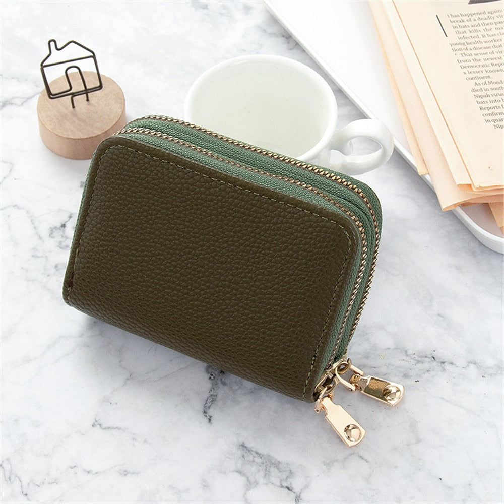 Women Men Wallets Zipper Mini Coin Purse PU Leather Lady Card Holder Men Card Case Multifunctional Leather Casual Purse