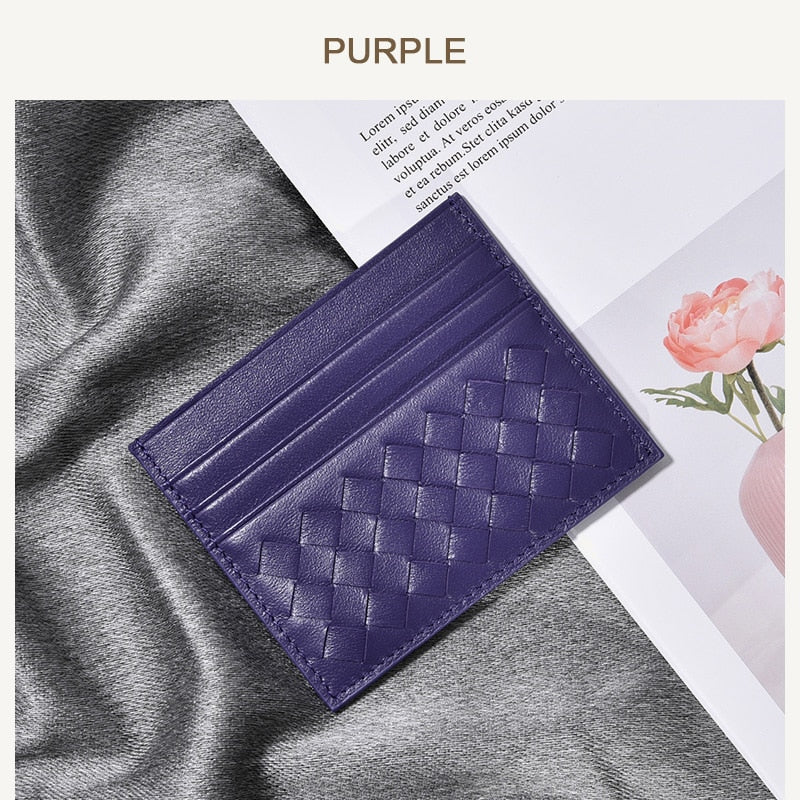 100% Leather Credit Card Men's Ultra-Thin Brand Business Card Multiple Card Slots Anti-Degaussing Simple fashion Women Card bag
