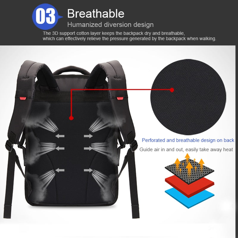OIWAS School Bags 14 Inch Laptop Backpacks Waterproof Nylon 29L Casual Shoulder Bagpack Travel Teenage Men's Backpack Mochila