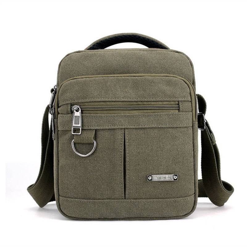 Canvas Shoulder Bag Men's New Korean Style Canvas Messenger Bag Outdoor Leisure Travel Portable Single-Shoulder Bag