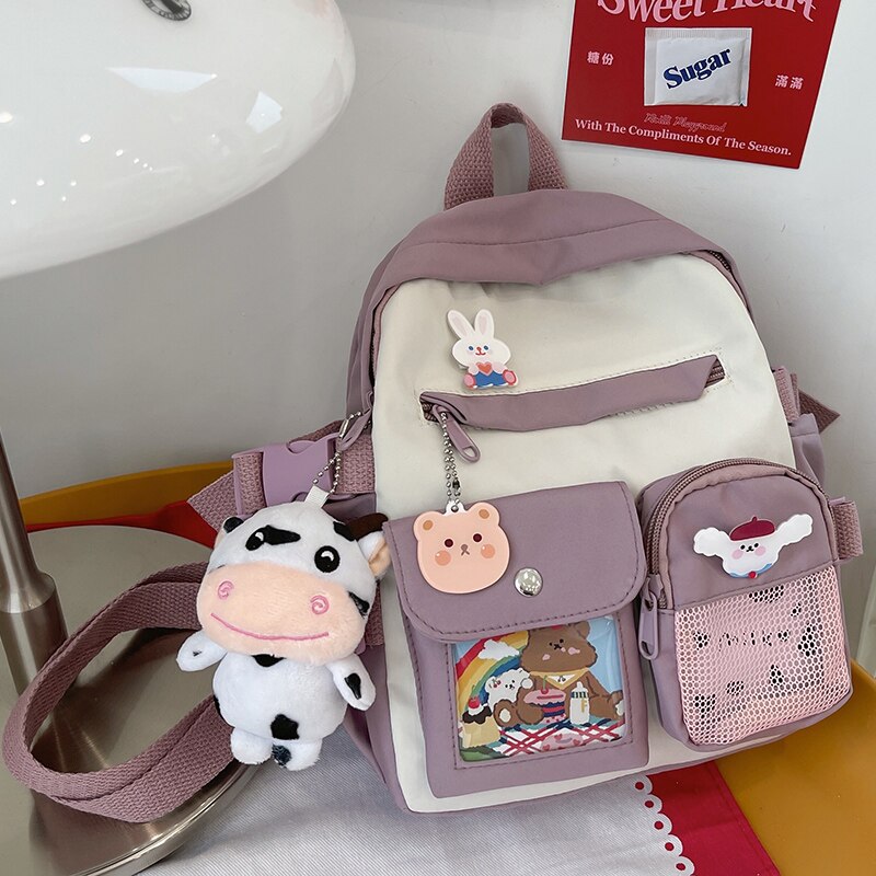 Summer Small Backpack Bag Women Cute Children's School Bags for Teenagers Female Ins Outing Dual-purpose Travel Backpacks Ladies