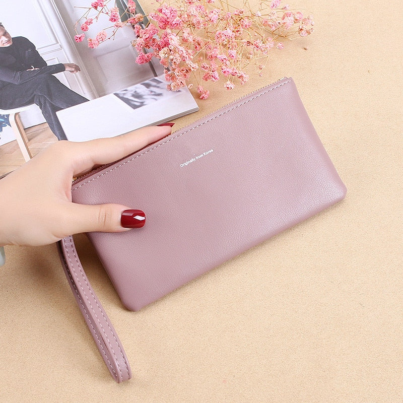 New Zipper Ladies Long Wallet Coin Purse Wallet PU Fashion Clutch Bag Large Capacity Ladies Wallet