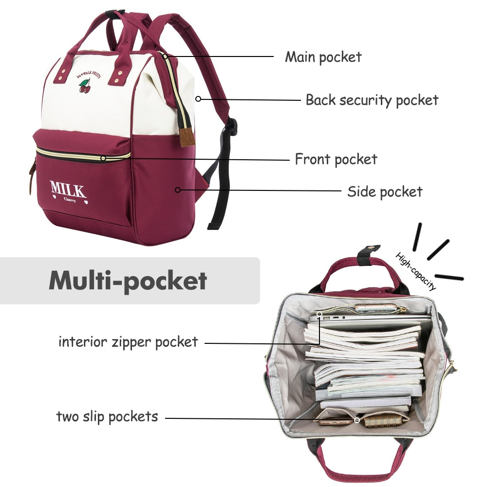 ZOMAKE Casual Hiking Camping Backpack Cute Travel Backpack for Women Girls With Wide Opening
