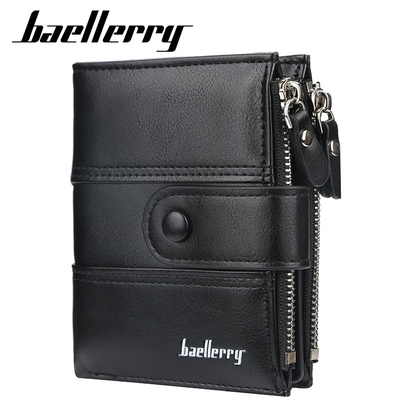 New Business Men Wallets Zipper Card Holder High Quality Male Purse New PU Leather Vintage Coin Holder Men Wallets