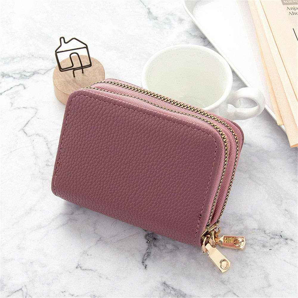 Women Men Wallets Zipper Mini Coin Purse PU Leather Lady Card Holder Men Card Case Multifunctional Leather Casual Purse