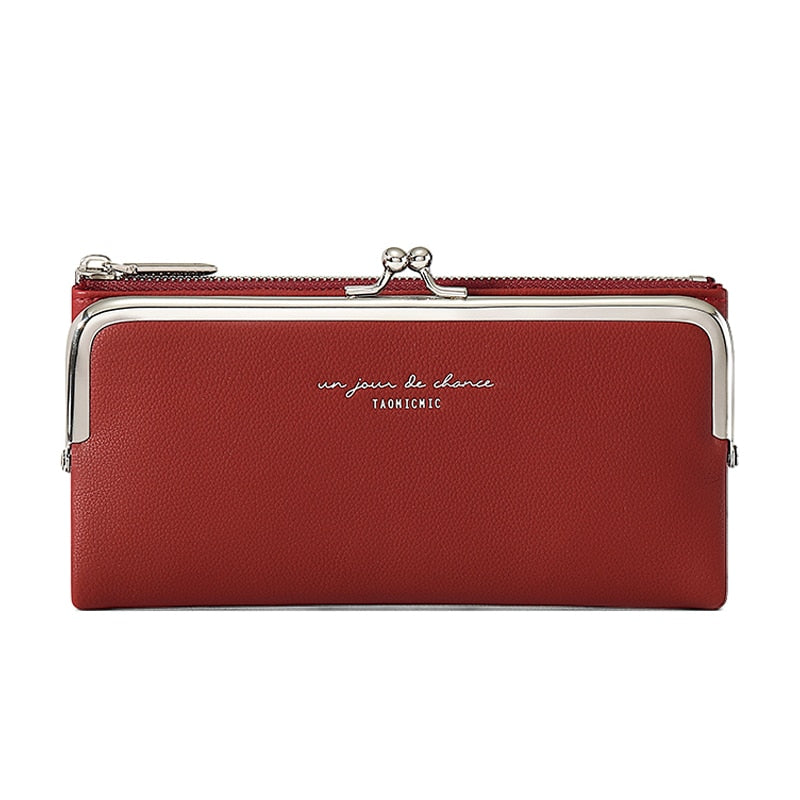 Comfortable Contracted Style Long Wallets For Women Soft PU Leather Coin Purses Ladies Sweet Design Card Holder Purses Cartera