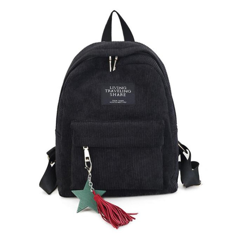 Women Mini Corduroy Backpack Female Eco Simple Canvas Backpacks Ladies Elegant Small Travel Bags Backpack For Teenage Girls