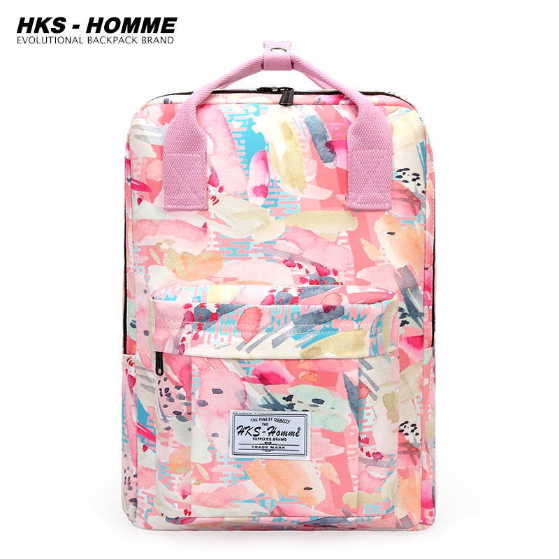 Fashion Women Backpack for School Teenagers Girls Stylish School Bag Ladies Canvas Fabric Backpack Female Bookbag laptopbag