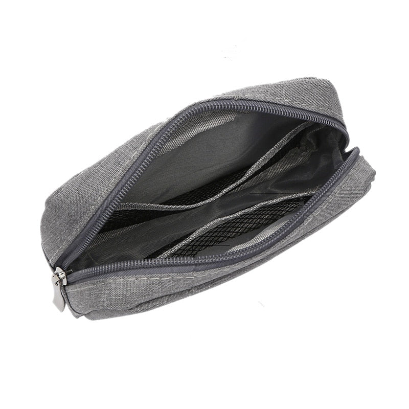 PURDORED 1pc Portable Waterproof USB Cable Earphone Storage Bag Digital Accessories Organizer Bag Unisex Makeup Bag Travel Pouch