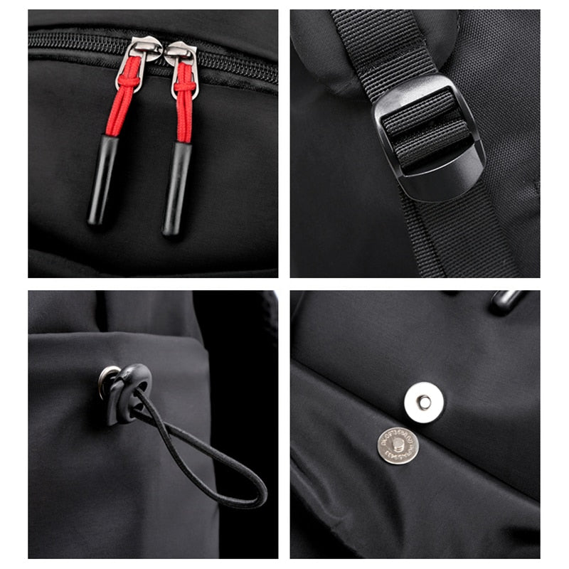 Multifunction Waterproof Backpack Men Luxury Student School Bags Notebook Backpacks Casual Pleated 15.6 Inch Laptop Bag For Men