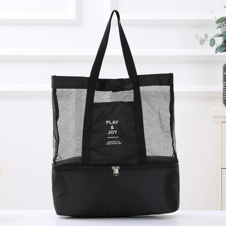 High Capacity Women Mesh Transparent Bag Double-layer Heat Preservation Large Picnic Beach Bags