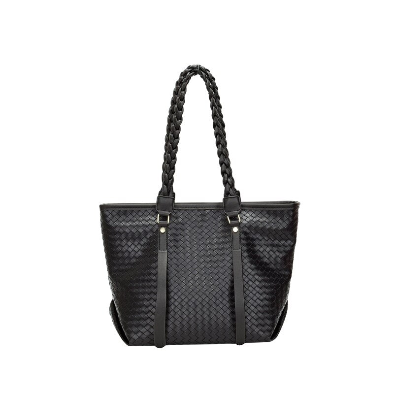 Knitting Shoulder Bags for Women Solid Black Totes Classic Elegant Package Luxurious Casual Handbags New Women Bags
