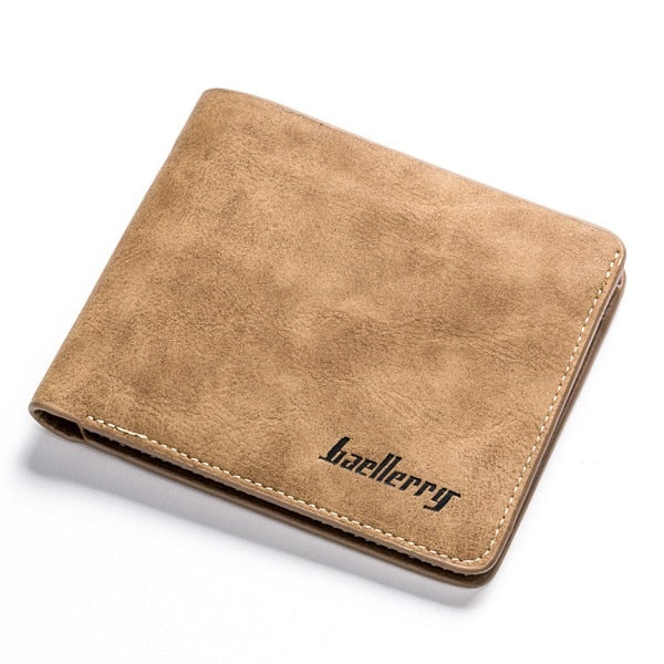 High quality men's retro matte PU leather men Wallets Wholesale short leather wallets card holders purse for men