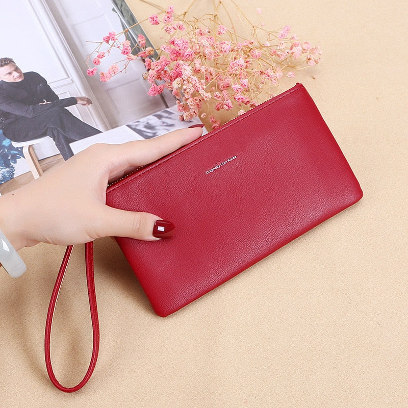 New Zipper Ladies Long Wallet Coin Purse Wallet PU Fashion Clutch Bag Large Capacity Ladies Wallet