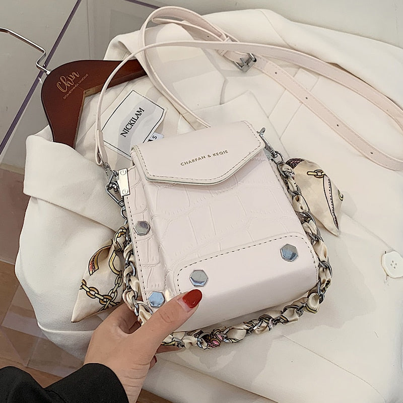 с доставкой Rivets PU Leather Crossbody Bags For Women Shoulder Handbags and Purses Female Travel Cross Body Bag