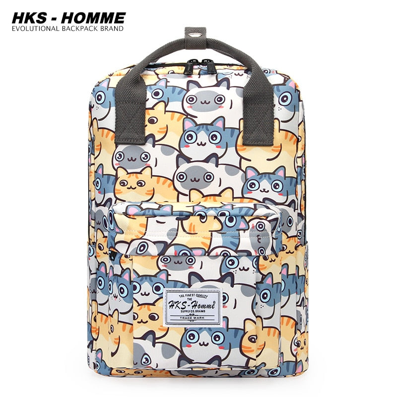Fashion Women Backpack for School Teenagers Girls Stylish School Bag Ladies Canvas Fabric Backpack Female Bookbag laptopbag